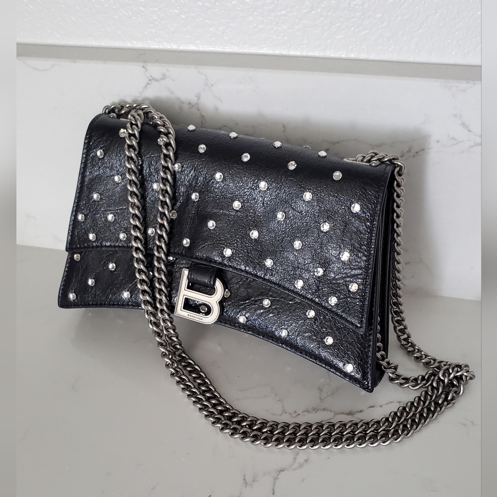 Balenciaga Crush Wallet on Chain with Crystals